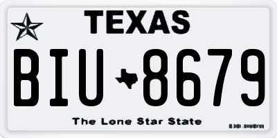 TX license plate BIU8679