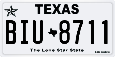 TX license plate BIU8711