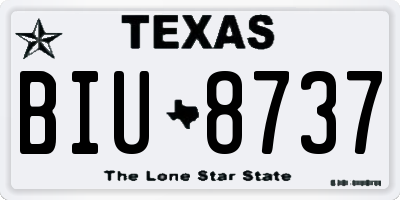 TX license plate BIU8737