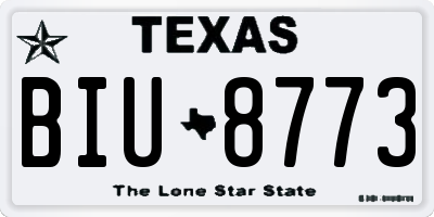 TX license plate BIU8773