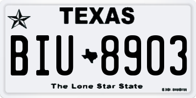 TX license plate BIU8903