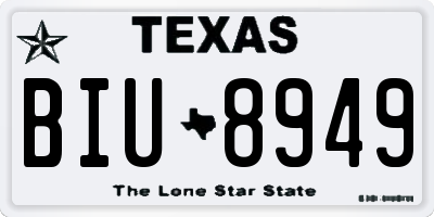 TX license plate BIU8949
