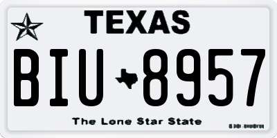 TX license plate BIU8957
