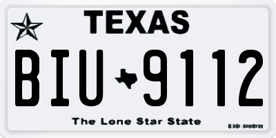 TX license plate BIU9112
