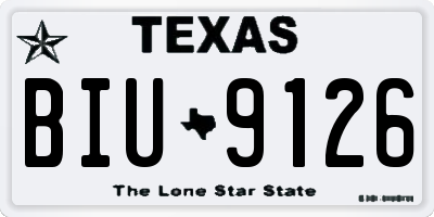 TX license plate BIU9126