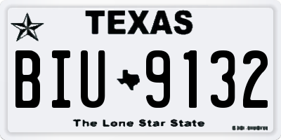 TX license plate BIU9132