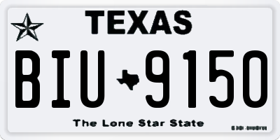 TX license plate BIU9150
