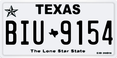 TX license plate BIU9154