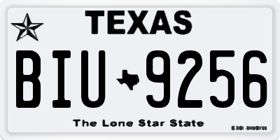 TX license plate BIU9256