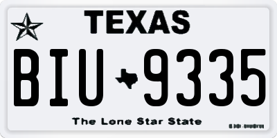 TX license plate BIU9335