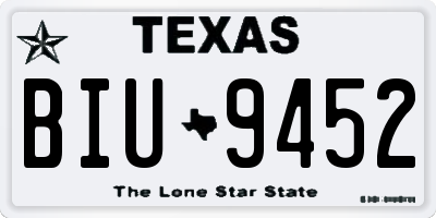 TX license plate BIU9452