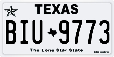 TX license plate BIU9773