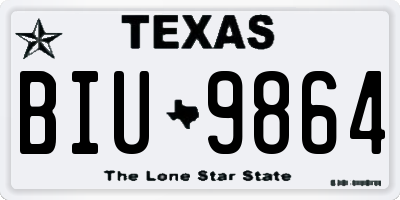 TX license plate BIU9864