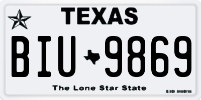 TX license plate BIU9869