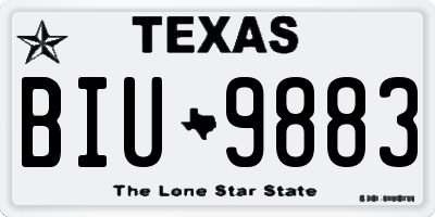 TX license plate BIU9883