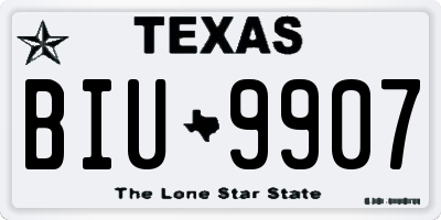 TX license plate BIU9907