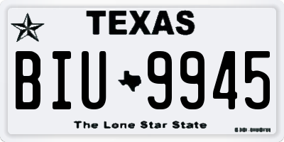 TX license plate BIU9945