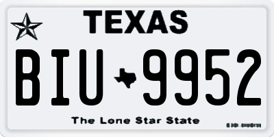 TX license plate BIU9952