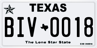 TX license plate BIV0018