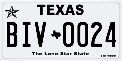 TX license plate BIV0024