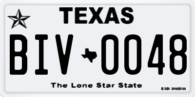 TX license plate BIV0048