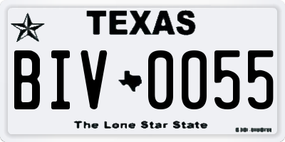 TX license plate BIV0055