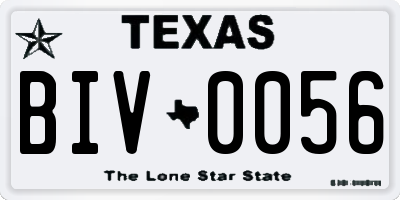 TX license plate BIV0056