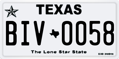 TX license plate BIV0058