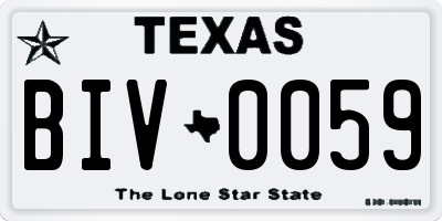 TX license plate BIV0059