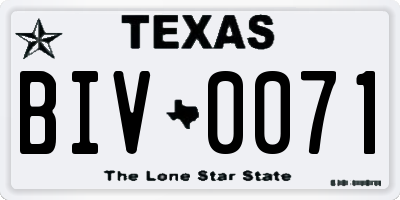 TX license plate BIV0071