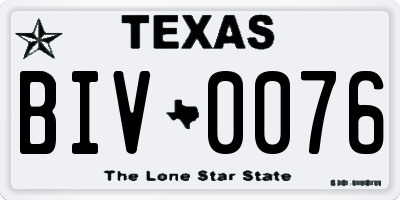 TX license plate BIV0076