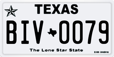 TX license plate BIV0079