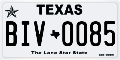 TX license plate BIV0085