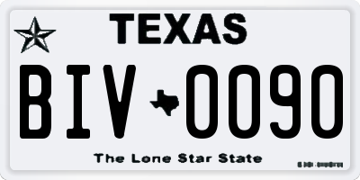 TX license plate BIV0090