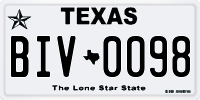 TX license plate BIV0098