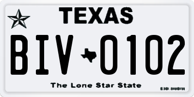 TX license plate BIV0102