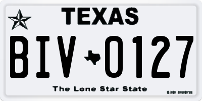 TX license plate BIV0127