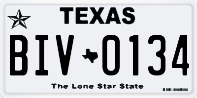TX license plate BIV0134
