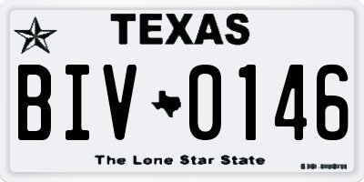 TX license plate BIV0146