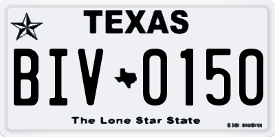TX license plate BIV0150