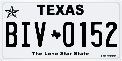 TX license plate BIV0152