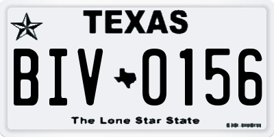 TX license plate BIV0156