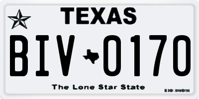 TX license plate BIV0170