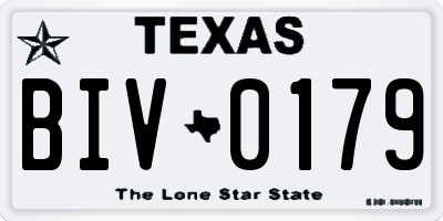 TX license plate BIV0179