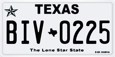 TX license plate BIV0225
