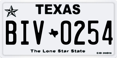TX license plate BIV0254
