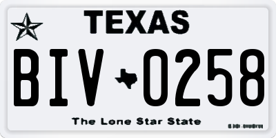 TX license plate BIV0258