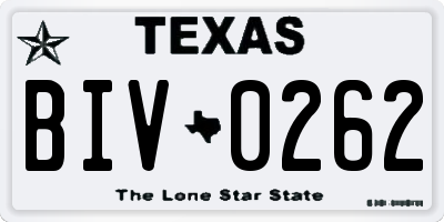 TX license plate BIV0262