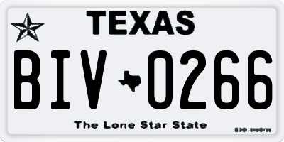 TX license plate BIV0266