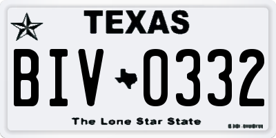 TX license plate BIV0332